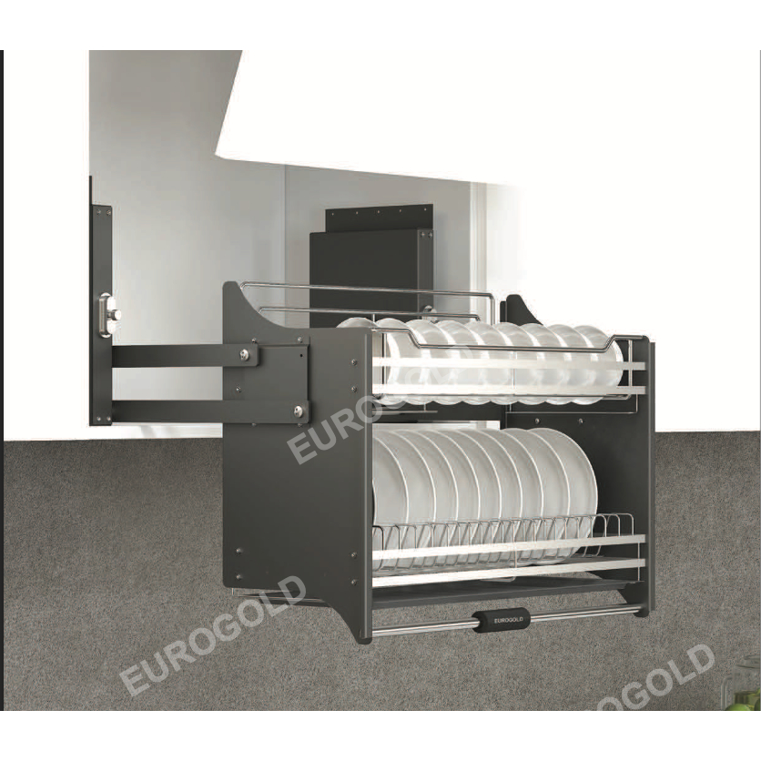 Kệ chén bát nâng hạ Inox 304 EUROGOLD EUT9190, EUT9180, EUT9170, Giá bát đĩa nâng hạ tủ bếp