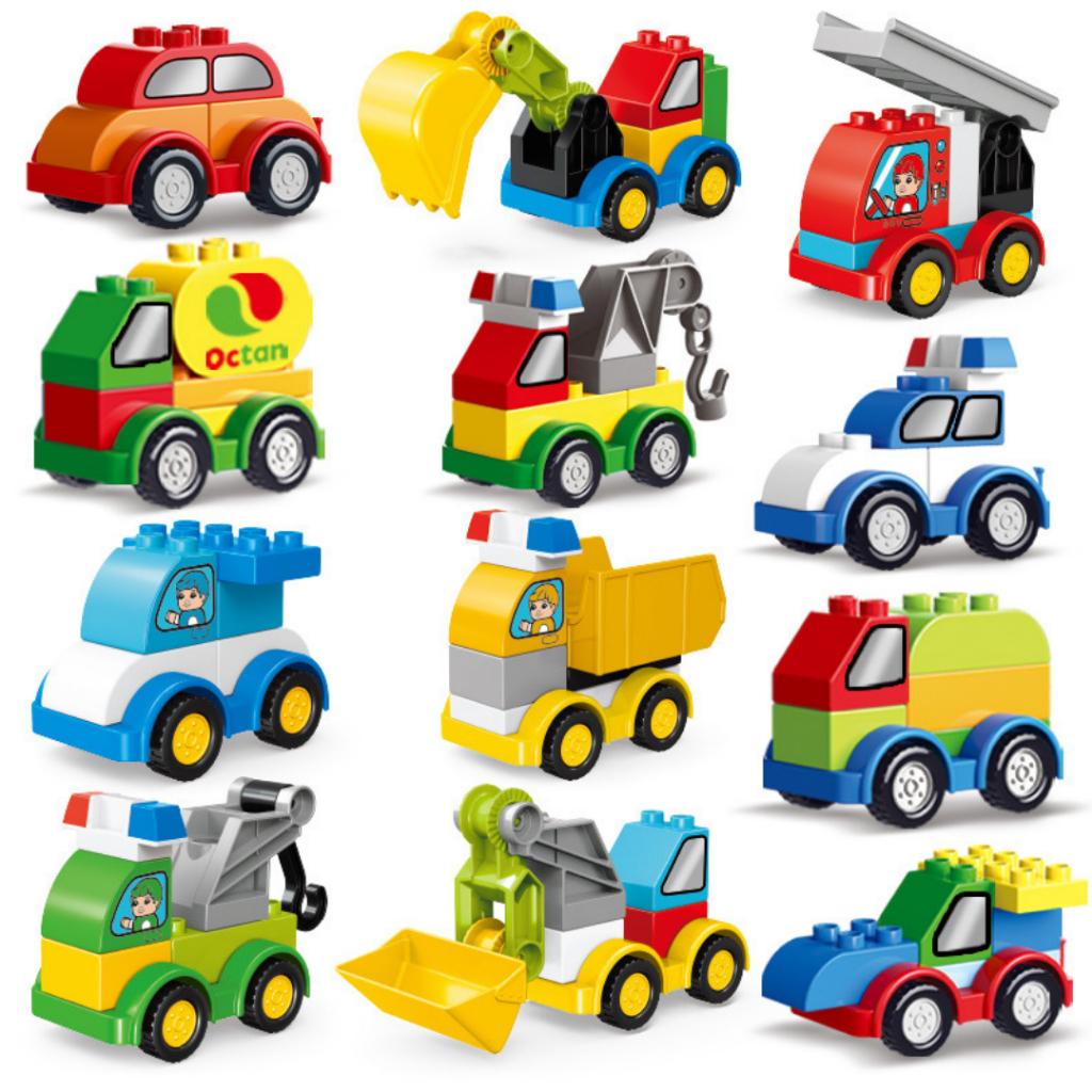 Bộ Lắp Ráp Lớn Kiểu Duplo Ghép Mô Hình Xe Chuyên Dụng Robot - Đồ Chơi Xếp Hình Thông Minh  – Nhựa ABS An Toàn Cho Bé