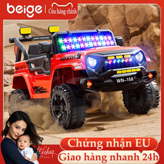 Xe Ô Tô Điện Trẻ Em Beige,cho bé từ 1-7 tuổi bảo hành 12 tháng, Ô tô điện địa hình có điều khiển