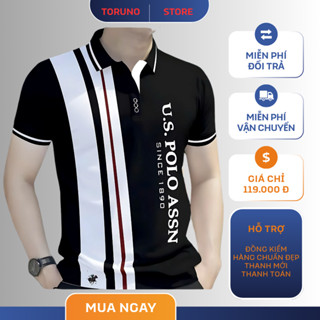 Áo Polo Nam U.S. Polo Assn. Thiết Kế Sọc Dọc Trẻ Trung – Form Ôm Body, Phối Màu Cá Tính, Phong Cách Mỹ