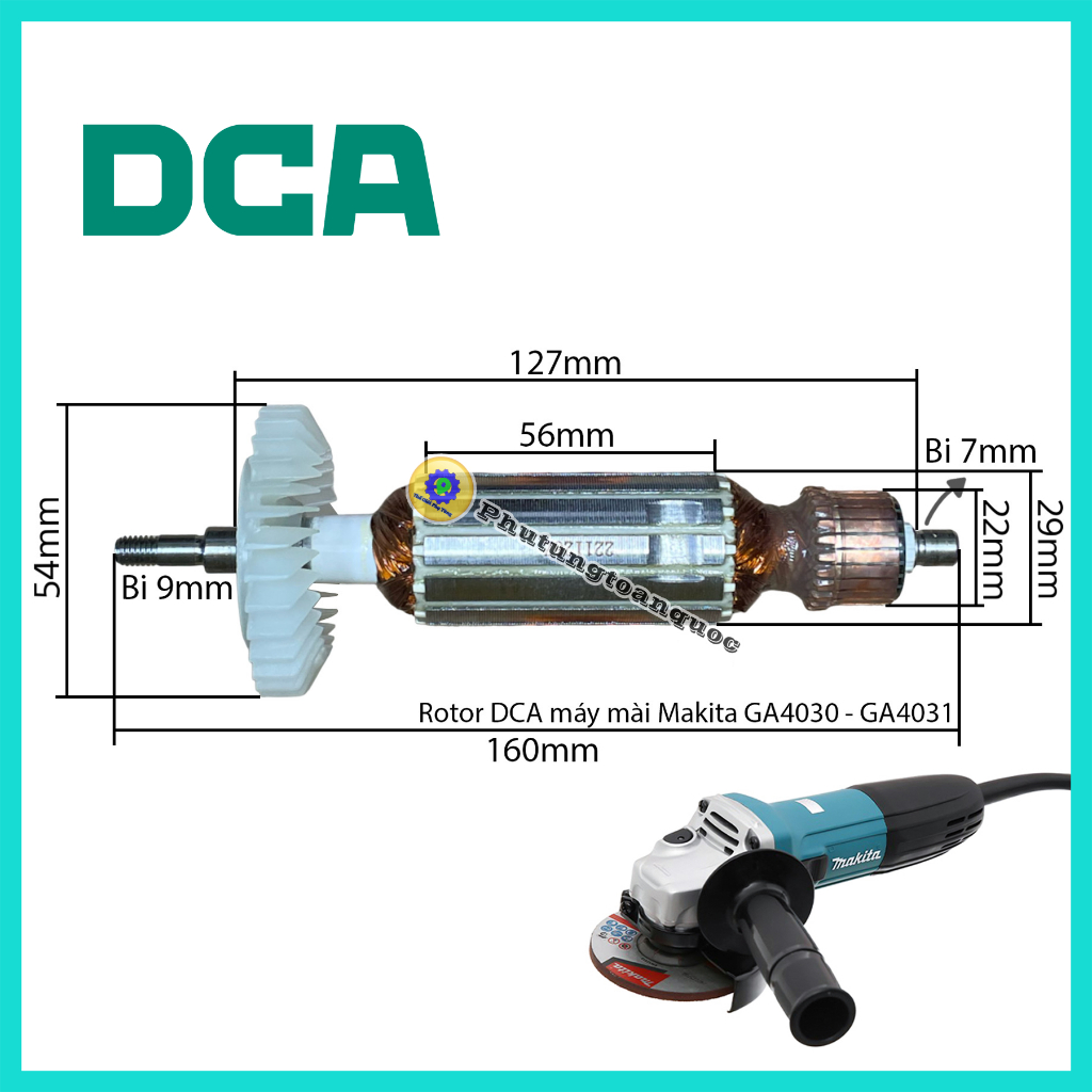 Rotor (DCA) Máy Mài Góc Makita GA4030 - GA4031 | Ruột Máy Mài 100mm Makita GA 4030 Quấn 100% Dây Đồn