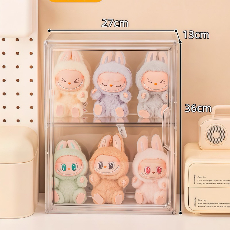 [Tặng Miếng Dán] Tủ, Hộp Trưng Bày Trong Suốt Bảo Quản Mô Hình Blindbox, SkullPanda, Crybabe Popmart, Dimoo, Nước Hoa