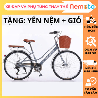 GIAO NHANH HCM - Xe Đạp Mini Cao Cấp CALIFA VIOLET Kiểu Dáng Trẻ Trung Năng Động Cho 1m55 Trở Lên, Khung Sườn Chắc Chắn