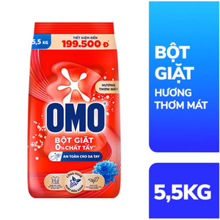 Bột giặt omo 5.5kg hương thơm mát 5.5kg / omo hương thơm tinh dầu sang trọng 5.1kg.