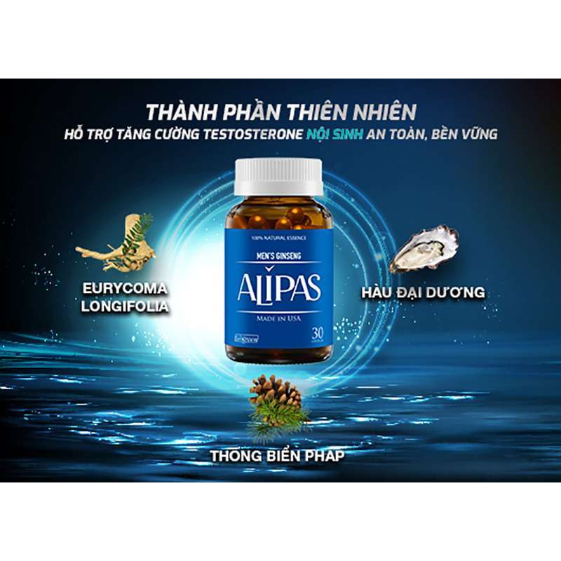 [Đầy Đủ Tem Tích Điểm] Viên uống tăng cường sinh lý nam ALIPAS hộp 30 viên
