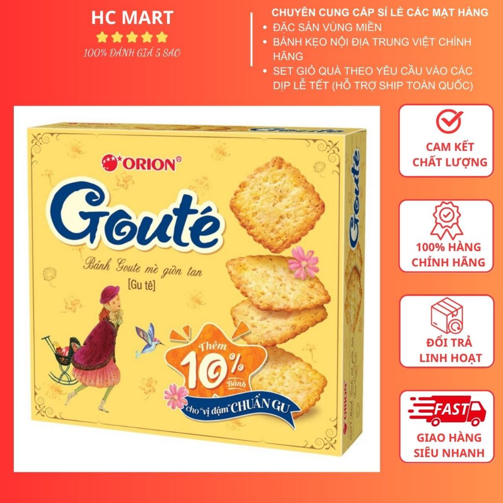 Bánh Quy Mè Vừng Goute Orion Giòn Tan Hộp 317g