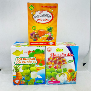 Hộp 12 gói bột rau câu con cá dẻo Hiệp Long/ Tuấn Phương - Bột Thạch Giòn Đức Hải