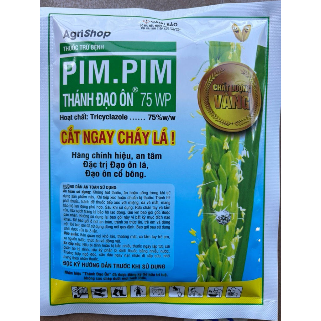 COMBO 5 GÓI Pim Pim 75WP 100GR ( Beam) Trừ đạo ôn lá trên lúa, chuyên cho giai đoạn cổ bông