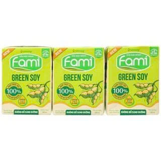 Sữa Đậu Nành Fami Green Soy Không Bổ Sung Đường (No Sugar) 180ml dạng lốc