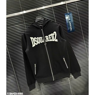  Áo hoodie Dsq in thêu chữ da thiết kế hot trend Nam nữ New 2025 