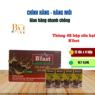 Thùng 48 Hộp Sữa Ngũ Cốc Lúa Mạch BFAST Vị Ca Cao 180ml