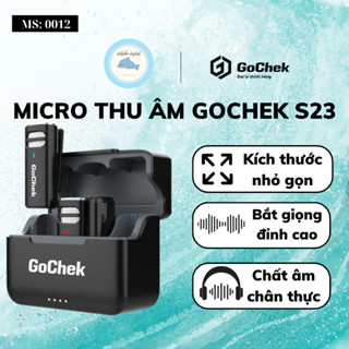 Mic thu âm không dây GoChek S23 - Kèm Dock sạc - Micro lọc tiêng ồn khi live - Quay video