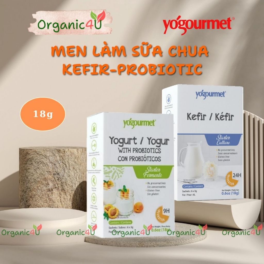 Men Làm Sữa Chua Kefir Probiotics YOGOURMET Yogurt 18g
