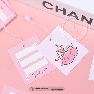 [ KHÔNG KÈM DÂY ] Thẻ bài quần áo, tag treo quần áo nữ, mác áo có đục lỗ BOUTIQUE FASHION - Size 4.5x5.4cm - Giấy C300