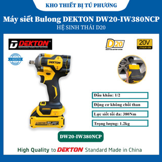  COMBO Máy Siết Bulong Dekton DW20-IW380NCP 20V + Pin 2.0Ah + Sạc 1.8Ah Lực Siết 380Nm   hệ sinh thái DEWALT  