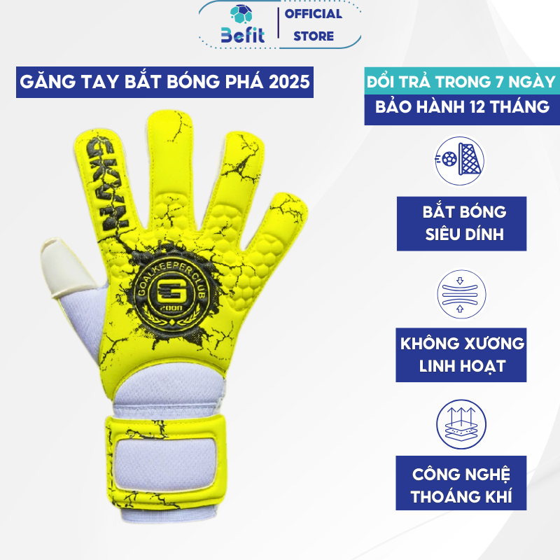 Găng tay thủ môn GKVN Phá chính hãng siêu dính, Găng tay bắt bóng chất lượng cao mặt mút siêu bền