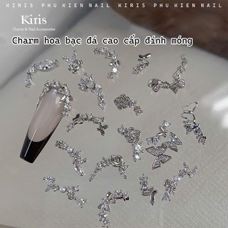 Charm bướm bạc mini cao cấp đính móng- giá 1 charm CC17