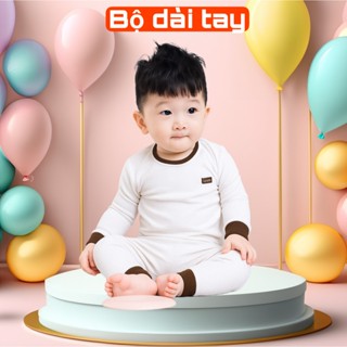 Combo 5 Bộ Quần Áo Dài Tay Phối Bo Minky Mom Cho Bé Trai/Bé Gái. Chất Vải Tăm Gân Co Giãn 4 Chiều.