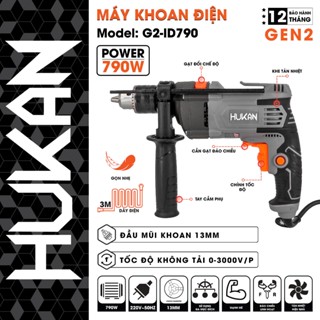Máy khoan điện cầm tay HUKAN  G2-ID790, Công suất 790w, Đầu 13mm, Có chức năng khoan búa, điều tốc