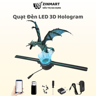   MẪU HOT 2025 Quạt Đèn LED 3D Hologram Quạt Đèn Chuyển Động,Trình Chiếu Thông Minh 