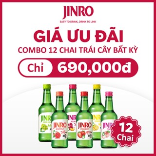 [CHÍNH HÃNG][HỎA TỐC 24H] Soju Hàn Quốc JINRO COMBO 12 CHAI TRÁI CÂY 360ML 13%