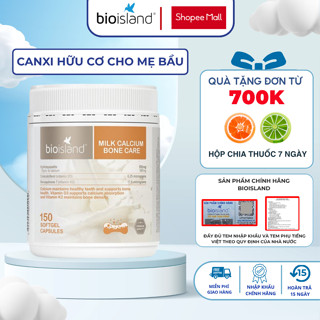 Canxi sữa hữu cơ Bioisland Bone Care cho mẹ bầu bổ sung canxi phòng chống còi xương dị tật phát triển hệ xương thai nhi