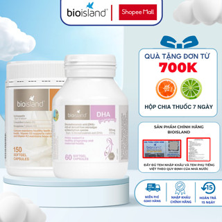 Combo cho bà bầu DHA và Canxi hữu cơ Bio Island bổ sung dinh dưỡng cho mẹ bầu và sau sinh giúp mẹ khỏe, bé thông minh