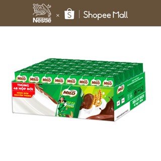Thùng 48 hộp sữa lúa mạch Nestlé MILO rời x 180ml không màng nhựa (48x180ml)