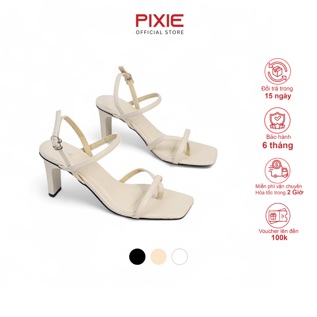 [XẢ KHO] Giày Sandal Cao Gót Nữ Xỏ Ngón 7cm Pixie X560