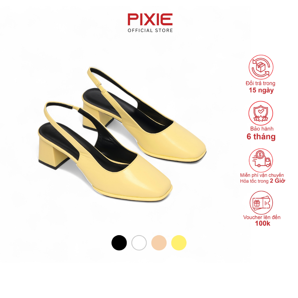 [XẢ KHO] Giày Cao Gót Nữ 5cm SlingBack Hậu Phối Thun Pixie H304