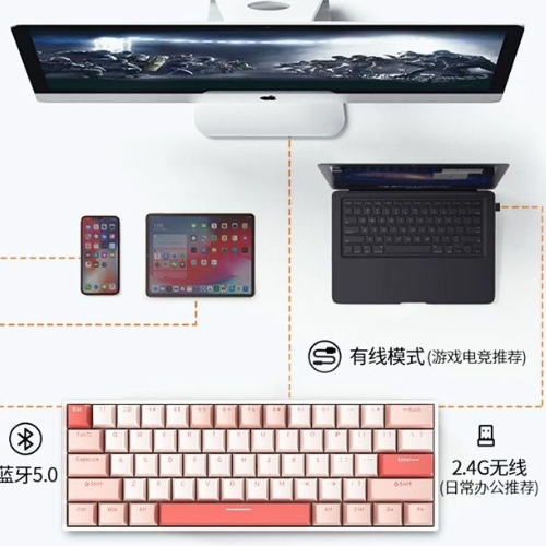 Bàn Phím Cơ Không Dây Atas ZA641 Pro  - Kết nối Bluetooh/USB/Type C - Led RainBown - hỗ trợ Win/Mac | BigBuy360 - bigbuy360.vn