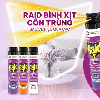 RAID Bình Xịt Côn Trùng/ Xịt Muỗi Bảo Vệ Dài Lâu Hiệu Quả Tốt Duy Trì Trong 24h 300ml/520ml/800ml