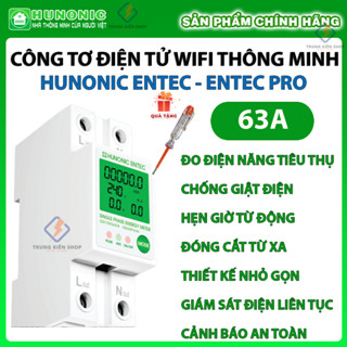 [CÓ VAT] Công Tơ Điện Tử Wifi Hunonic Entec, Entec Pro, Đóng Cắt, Theo Dõi, Đo Điện Năng Tiêu Thụ Từ Xa Qua Điện Thoại