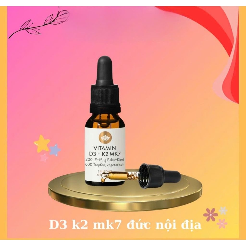 vitamin D3+K2 MK7 Sunday natural ( Đức)