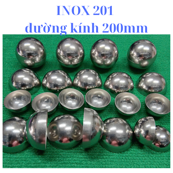 Nửa quả cầu INOX 201, hến inox đường kính từ 160mm đến 300mm (giá 1 nửa quả)