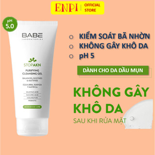[Mẫu mới] Sữa rửa mặt BABE Stop AKN Purifying Cleansing Gel cho da dầu mụn