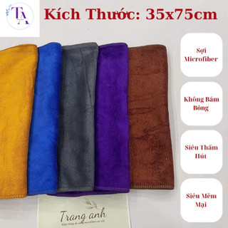 [ LOẠI DÀY ] Khăn microfiber 35x75cm gội đầu,lau đầu, lau tóc, khăn đa năng siêu thấm hút cho spa và salon tóc