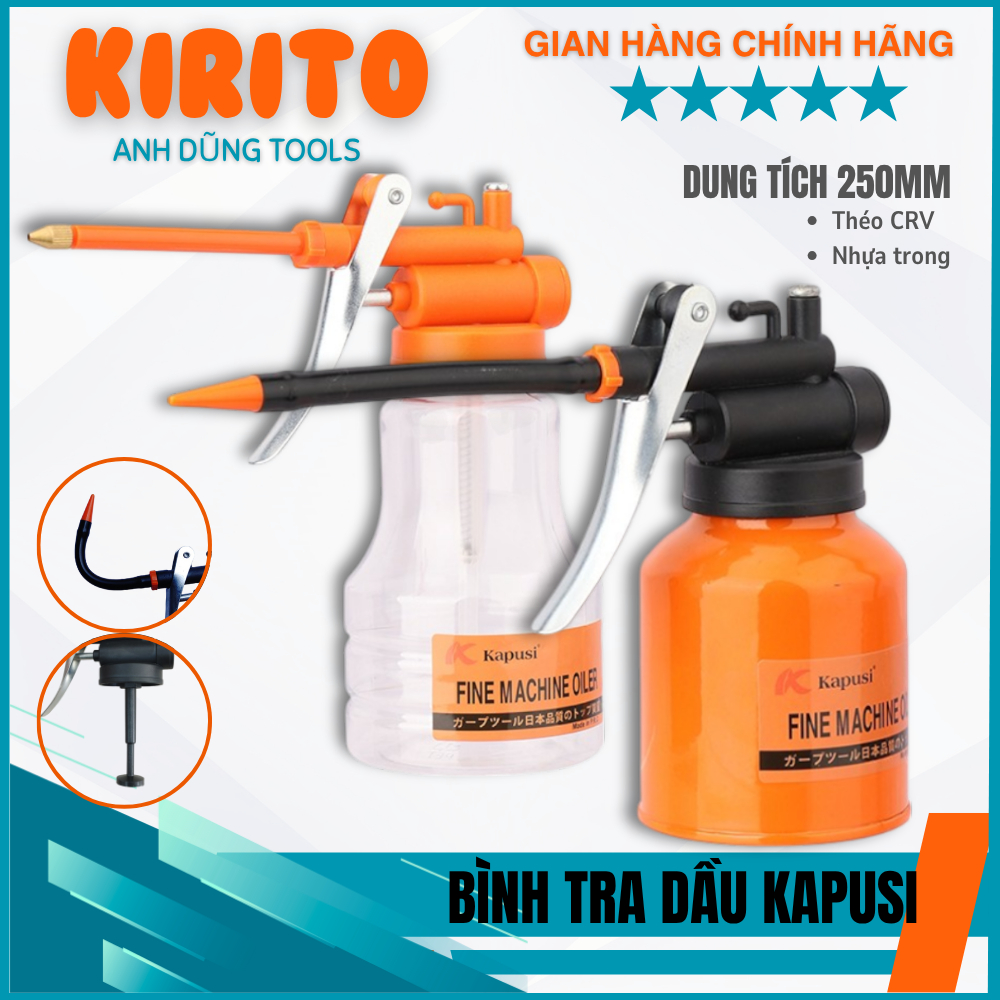 Bình tra dầu Kapusi nhựa , sắt 250cc