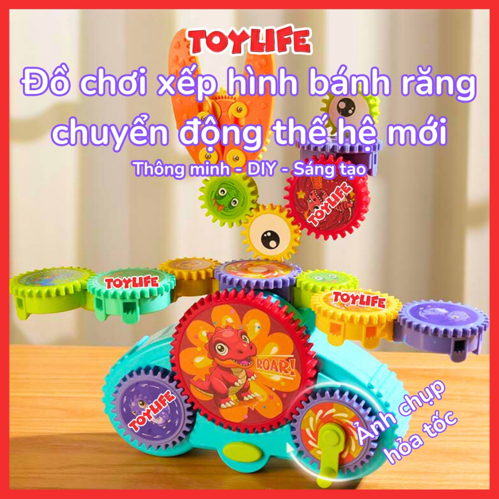 Đồ chơi xếp hình bánh răng chuyển động thế hệ mới cho bé bộ lắp ghép bánh răng truyền động DIY cao c
