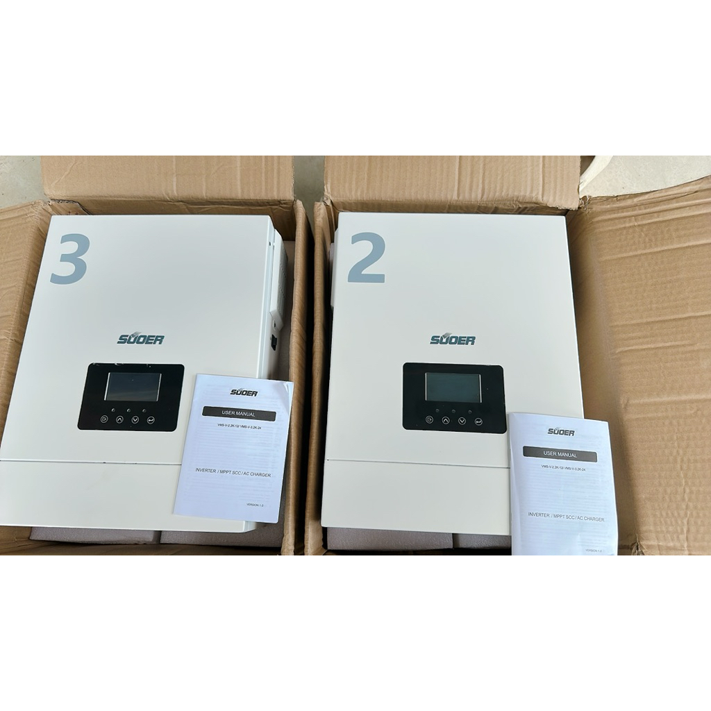 Biến tần Suoer 12V-24V 3200W hybrid có bù lưới