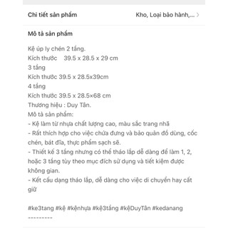 Kệ chén nhựa 3 tầng Duy Tân nhí