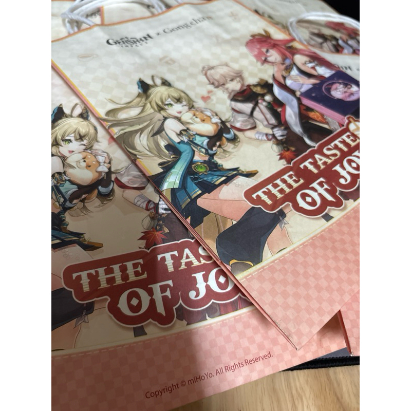 Genshin Impact Collab Gong Cha, túi giấy có quai xách in Char xinh yêu, Limited