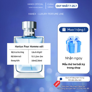 Nước hoa nam HANLUX Pour Homme edp 10ml – Mùi hương thư sinh, thanh lịch, tình cảm đầy lôi cuốn