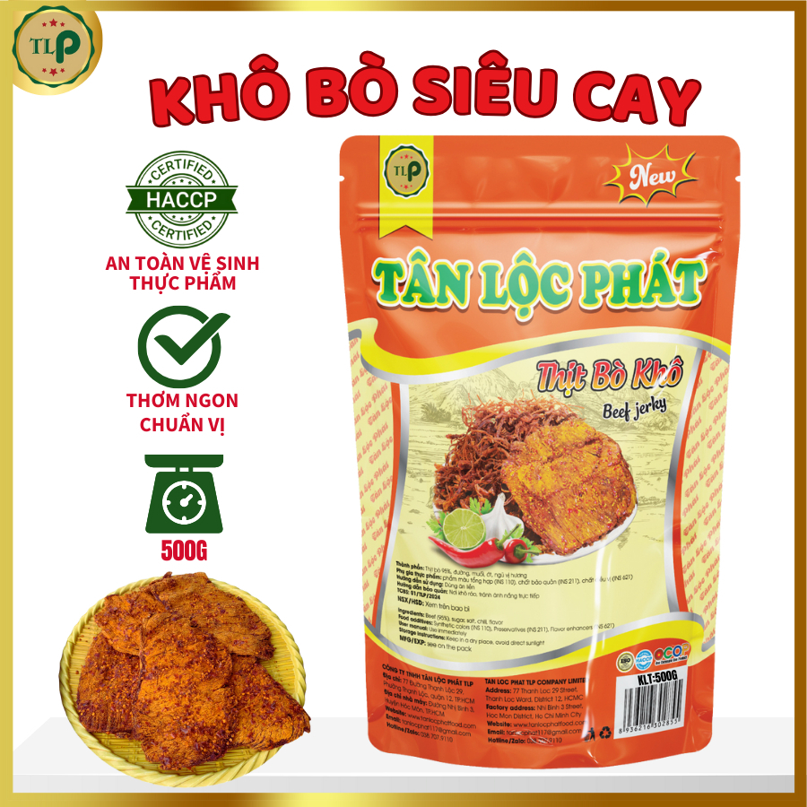 Xả kho Khô Bò Miếng Tân Lộc Phát | Mềm Cay Nhẹ Date Tháng 12-2025