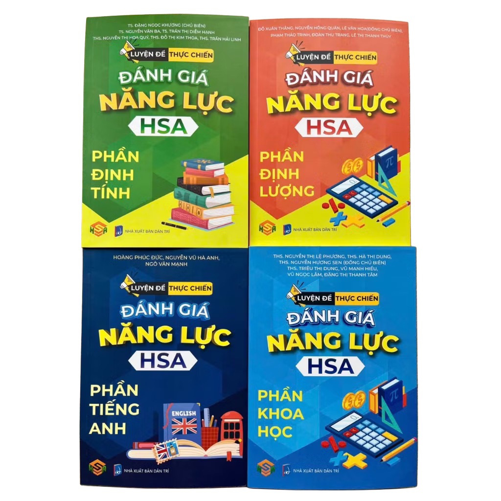 [HSA] Sách - Combo Luyện Đề Thực Chiến Đánh Giá Năng Lực (Định Tính + Định Lượng + Khoa Học + Tiếng 
