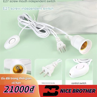Đui đèn liền dây E27 có móc treo công tắc liền phích cắm chống vỡ , Dây điện kèm đui chịu nhiệt chịu mưa