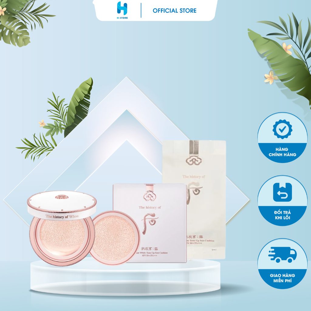 Lõi Whoo Radiant White Tone up Sun cushion SPF50+/ PA+++