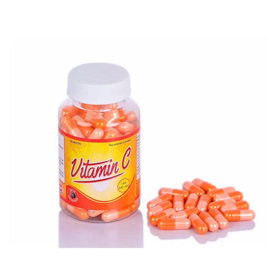 VITAMIN C Daktin Chai 100 viên giúp tăng cường sức đề kháng cho cơ thể