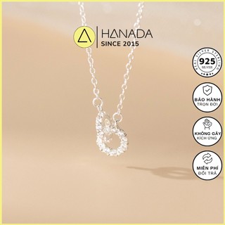 [VOUCHER 30K - NEW PRODUCT]  Dây chuyền Bạc 925 Hanada Vòng Tròn Đôi Đính Đá , Vòng Cổ 2582 H3