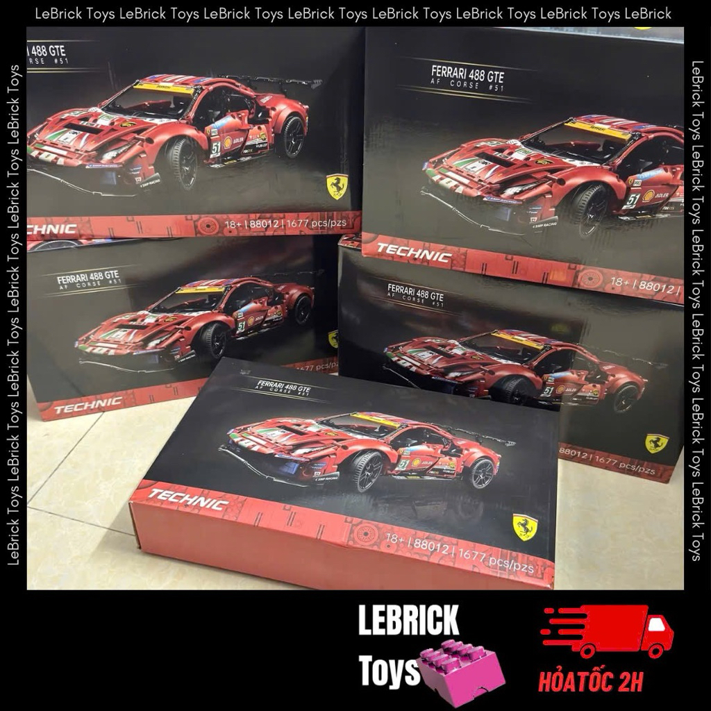 [HOẢ TỐC HCM] Đồ chơi lắp ráp siêu xe Ferari 488 GTE “AF Corse #51” gồm 1677 chi tiết